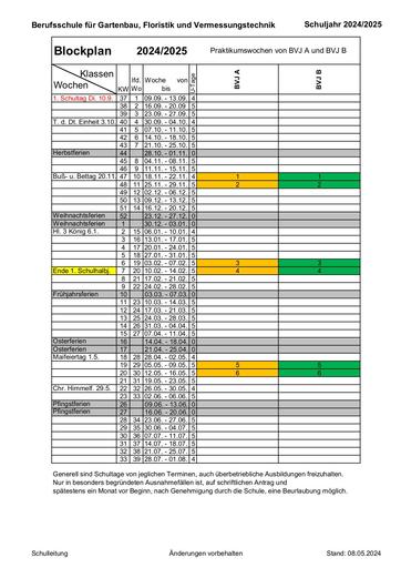 Blockplan BVJ BEJk 24/25