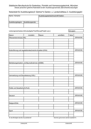 Notenblatt Galabau 11