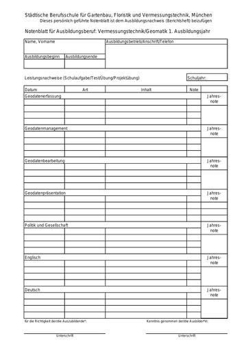 Notenblatt Geomatik 10